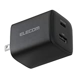 エレコム 充電器 40W 2ポート Type-C USB-A USB PD対応 PPS対応 GaN II採用 折りたたみ式プラグ ブラック EC-AC10740BK