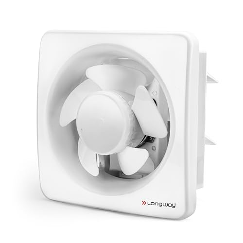 LONGWAY Ventura 8 Inch 200 mm Energy Efficient Exhaust Fan | High Speed Powerful Motor | Noiseless Operation with Anti Dust Shutters |Suitable for Bat