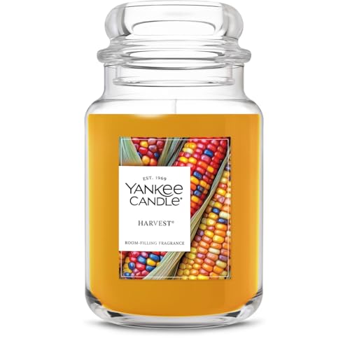 Yankee Candle Large Jar Scented Candle with up to 150 Hour Burn Time, Premium Plant Wax Blend for Consistent Burn, 22 oz Jar Candle with Room Filling Fragrance, Harvest