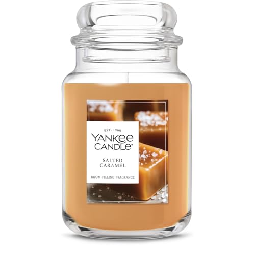 Yankee Candle Salted Caramel Scented Candle, 22oz Large Jar with up to 150 Hour Burn Time, Giftable, Holidays