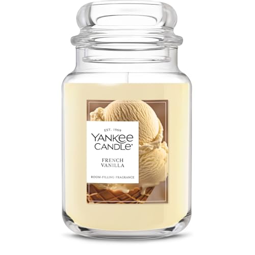 Yankee Candle Large Jar Scented Candle with up to 150 Hour Burn Time, Premium Plant Wax Blend for Consistent Burn, 22 oz Jar Candle with Room Filling Fragrance, French Vanilla
