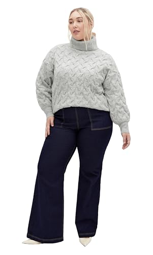 City Chic Women's Plus Size Jumper-Ollie, Grey Marle, 20