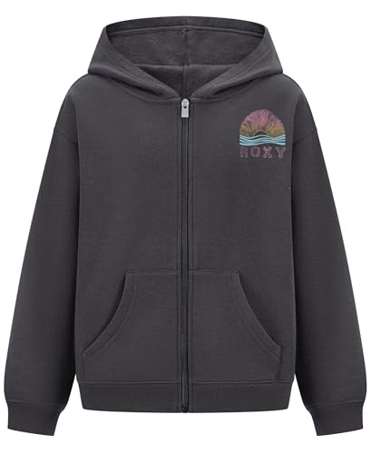 Roxy Girls' Full-Zip Fleece Hoodie Sweatshirt, Phantom Sunset, XL16