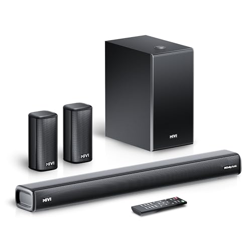 Mivi Superbars Nova 780 Watts Dolby Audio Home Theatre Speaker [New Launch], 5.1 Channel with Big Woofer, 3 Built-in + 2 Satellite Speakers, Multiple 