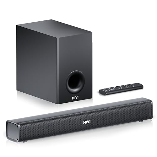 Mivi Fort Hip-Hop 1000 Soundbar | 180 Watts Home Theater Speaker | 2.1 Channel Sound Bar for Smart TV with Wired Subwoofer | Bluetooth v5.3 | Multiple
