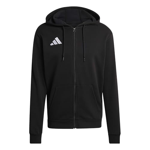 (-40%) adidas Herren Entrada26 Full Zip Hoodie Sweatshirt, Black/White, L