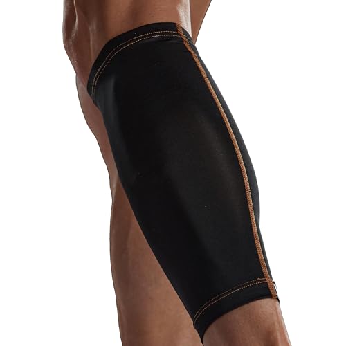 Tommie Copper Calf Compression Sleeve (L/XL, Black), 15-20 mmHg, 4D Stretch &amp; Non-Slip Fit for Targeted Support, Pat