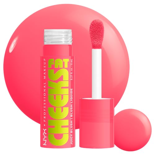 NYX Professional Makeup Fat Cheeks Juicy Blush, Liquid Blush, Up to 12H Wear, Hydrating & Buildable Formula, Vegan & Cruelty-Free, Dewy Finish, Shade: Guava Gush, 8ml