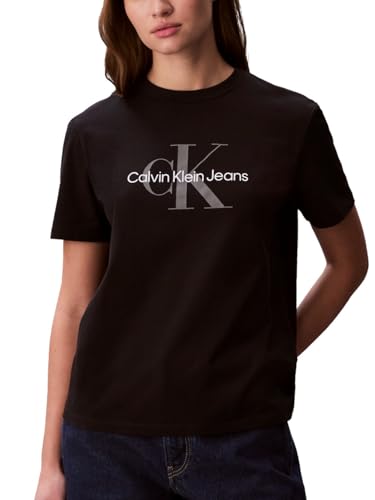 Calvin Klein Women's Monogram Logo Crewneck T-Shirt Black