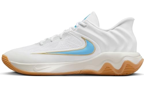 Nike Men's Giannis Immortality 4 Basketball Shoes, White/Aquarius Blue-Coconut Milk, 9.5