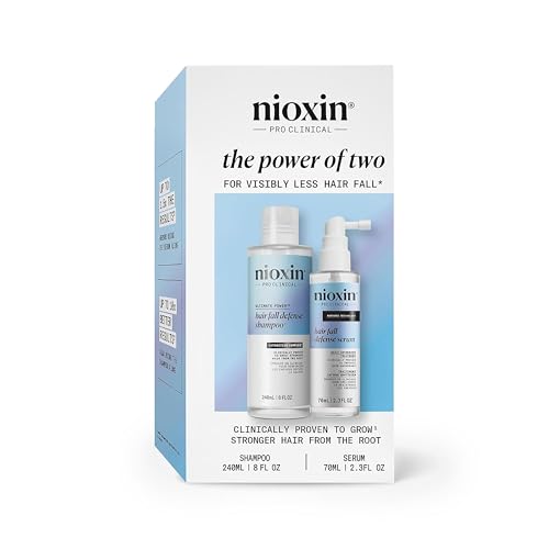 Nioxin Hair Fall Defense Kit | The Power of Two: Shampoo for Hair Fall 8.1 Fl Oz & Intensive Daily Leave-In Hair Treatment for Thinning Hair 2.3 Fl Oz