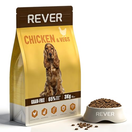 🔥 STARKER PREIS (-26%) REVER Trockenfutter für ausgewachsene Hunde, getreidefrei, 65% Tierprotein