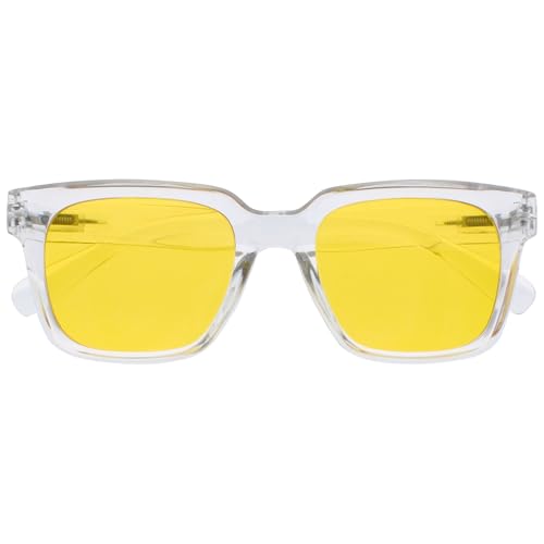 OPULIZE ERA Night Driving Glasses for Women & Men–Anti-Reflection, Blue Light Filter, Yellow Polarised Lens, UV400 Protection, Oversized Frame,Safe Driving & Outdoor Glasses(Pack 1 of with 1 Pouch)