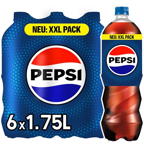 (-11%) Pepsi Cola, Das Original von Pepsi, Koffeinhaltige Cola in Flaschen, EINWEG (6 x 1.75 l)