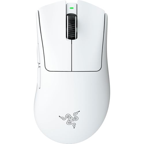 Razer DeathAdder V4 Pro Wireless Gaming Mouse: 56g Lightweight - HyperSpeed Wireless Gen-2 - Optical Scroll Wheel - Optical Switches Gen-4 - Focus Pro 45K Sensor Gen-2 - Up to 150 Hr Battery - White