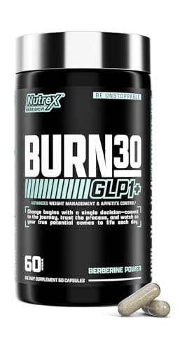 BURN30 GLP-1 Supplement - Super Berberine Weight Management Support GLP1 Naturally | Advanced Appetite Control & Metabolism Support with Clinically Studied Ingredients  | Stimulant Free