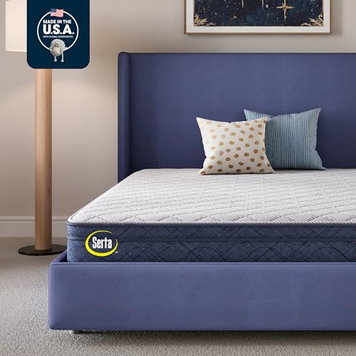 Serta Five Star Mattress Tranquility 10-Inch Plush Pillow Top – Twin – Cooling Gel, Zoned Support, Pressure Relief – Bed-in-a-Box – 100 Night Trial, 10-yr Limited Warranty