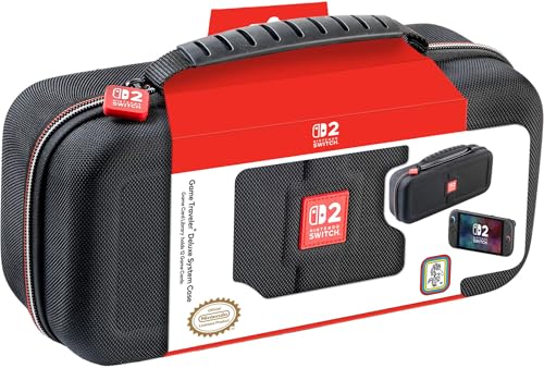 R.D.S. Industries, Inc. - Licensed Nintendo Switch 2, OLED & Nintendo Switch Systems Game Traveler Deluxe System Case – Holds 12 Game Cards & microSD Card Case Holds 2pcs & Each Holds 2 microSD Cards, (NS230)