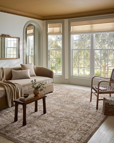 Loloi Magnolia Home by Joanna Gaines Pace Collection PAC-01 Bark/Natural 5'-3" x 5'-3" Round Area Rug
