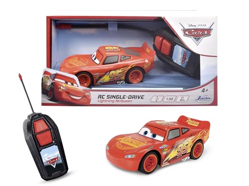 🔥 STARKER PREIS (-35%) Disney 203081008 - Autos Funkgesteuert Blitz McQueen 1:32 - Funkgesteuerte Version von Disney Cars Blitz McQueen mit Turbo-Funktion, 1 K, 27 MHz, Skala 1:32, 14 cm, Ab 4 Jahren