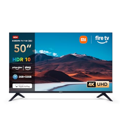 (-21%) Xiaomi TV F 50, 50 Zoll (127 cm), 4K UHD, Smart TV, Fire OS8, Triple Tuner DVB-C/S/S2/T/T2,HDR10, MEMC,60Hz mit 120Hz Game Boost Mode, Sprachsteuerung mit Alexa, 2GB+32GB, Kompatibel mit Apple AirPlay