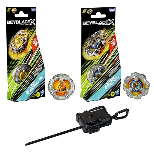 Beyblade X Scythe Incendio 3-80B, Savage Bear 3-60S & Official Winder Launcher Bundle Pack (Amazon Exclusive)