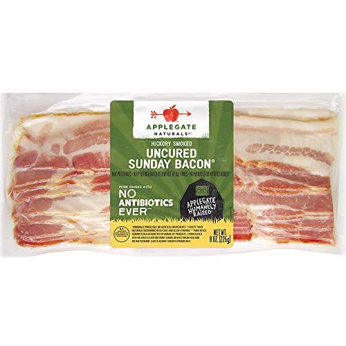 Reduced Shelf Life, Applegate, Natural Hickory Smoked Uncured Sunday Bacon, 8 oz