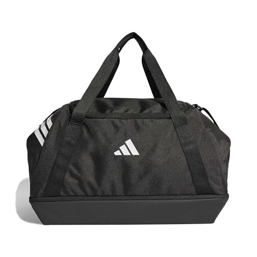 adidas Bolsa esportiva unissex TIRO média com compartimento inferior, preto/branco, tamanho único