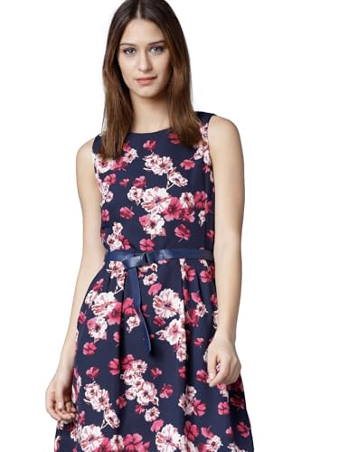 Tokyo Talkies Women's Sleeveless Boat Neck Printed Dresses | Stylish Dresses | Casual Dresses