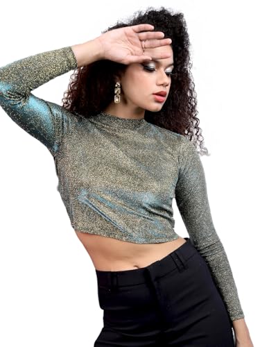 Tokyo Talkies Women's Long Sleeves High Neck Solid Tops | Stylish