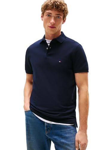 Tommy Hilfiger Men's 1985 Regular Short Sleeve Polo,Desert Sky Large