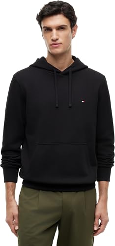(-45%) Tommy Hilfiger Herren Hoodie Essential Terry mit Bauchtasche, Schwarz (Black), XS