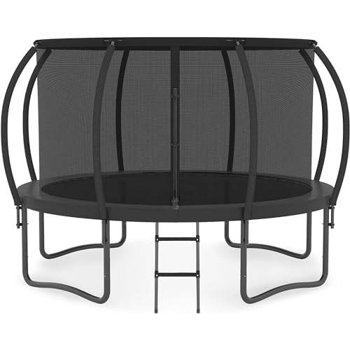 ALTLER Trampoline 12FT 14FT Enclosure Net Outdoor Jump for Kids and Adults Round ASTM Approved Heavy-Duty Bounce Mat with Enhanced Weight Capacity