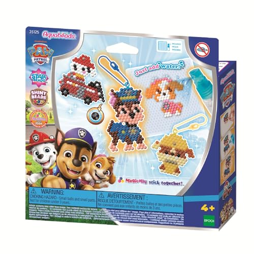 ⚡ BLITZDEAL (-60%) Aquabeads 35125 Paw Patrol Schlüsselanhänger Bastelset, Wasserperlen Kreativset mit Paw Patrol Charakteren, Chase, Rubble, Sky, Für Kinder ab 4 Jahren, kindersicher