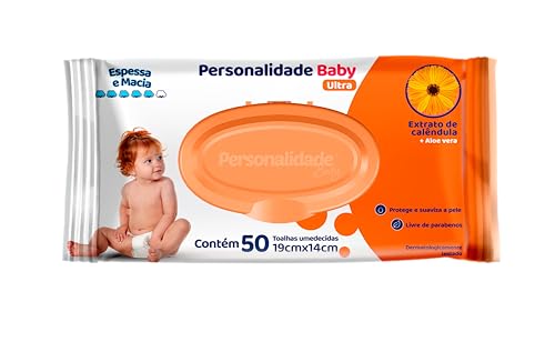 Toalha Umedecida Personalidade Baby Ultra Extrato de Calêndola e Aloe Vera 50 unidades 19cm X 14cm