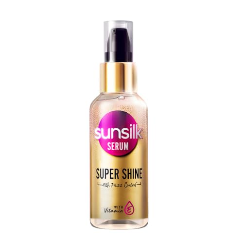 Sunsilk Super Shine Hair Serum for Dry Frizzy Hair with Vitamin E Nourishment, 48 Hour Frizz Free, Non-Sticky, 45ml