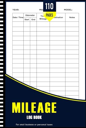 Mileage Log Book To Track Daily Mileages And Vehicle Expenses