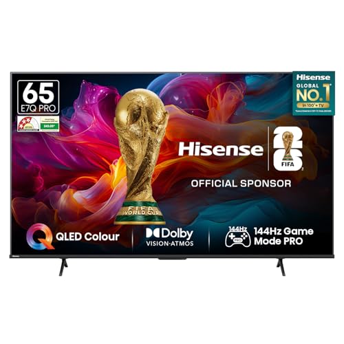 Hisense 164 cm (65 Inches) 4K Ultra HD Smart QLED TV | Dolby Vision Atmos, HDR10+ Adaptive | 144 Hz Game Mode Pro | AI 4K Upscaler | VIDAA OS | 65E7Q 