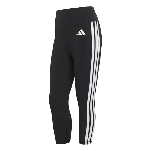 (-42%) adidas Damen Optime Essentials Workout 3-Stripes 3/4 Leggings Tights, black/white, M