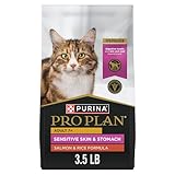 Purina Pro Plan Sensitive Skin and Stomach Senior Cat Food Salmon and Rice Formula - 3.5 lb.