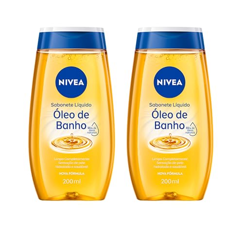 Nivea Sabonete Líquido Óleo De Banho 200ml, Limpeza Corporal, Pele Macia, 55%