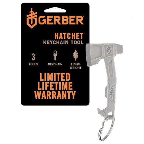 Gerber Gear Hatchet Keychain 3-in-1 Multitool, Clips to Pocket or Keychain with Bottle Opener, Flathead Driver, Package Opener, EDC Gear for Everyday Carry