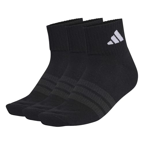 (-33%) adidas Unisex Cushioned Sportswear Ankle Socks 3 Pair Pack, black/black/white, 40-42