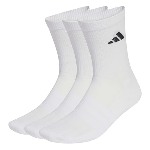 (-35%) adidas Unisex Cushioned Sportswear Crew Socks 3 Pair Pack, white/white/black, 45-48