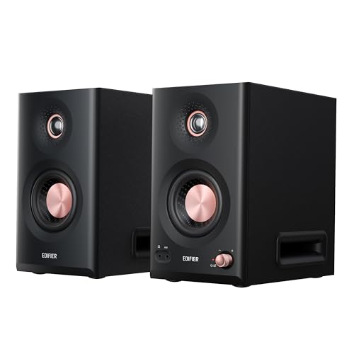 Edifier MR5 2.0 Studio Monitor Bookshelf Speakers, 110W(RMS), Hi-Res Audio, Bluetooth 6.0, 3-Way Active Design, Room Compensation, XLR/TRS/RCA Inputs, Compact Size for Home Studio & Music - Black