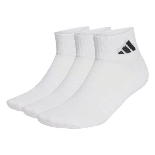 (-29%) adidas Unisex Cushioned Sportswear Ankle Socks 3 Pair Pack, white/white/black, 42-45