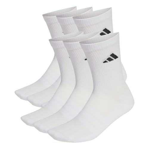 (-26%) adidas Unisex Cushioned Crew Socks 6 Pair Pack, white/white/black, 37-40