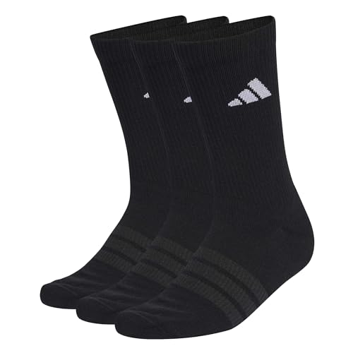 (-30%) adidas Unisex Cushioned Sportswear Crew Socks 3 Pair Pack, black/black/white, 42-45