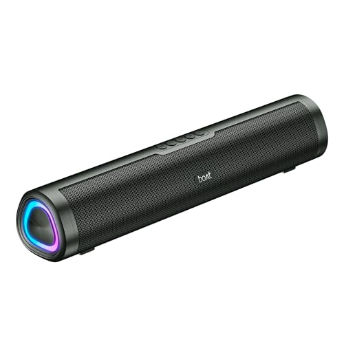 boAt Aavante 2.0 150, 2.0 CH, 16W Signature Sound, RGB LEDs, Dual Full-Range Drivers, Upto 5H Battery, TWS, Multi Ports, Bluetooth Sound bar, Home The