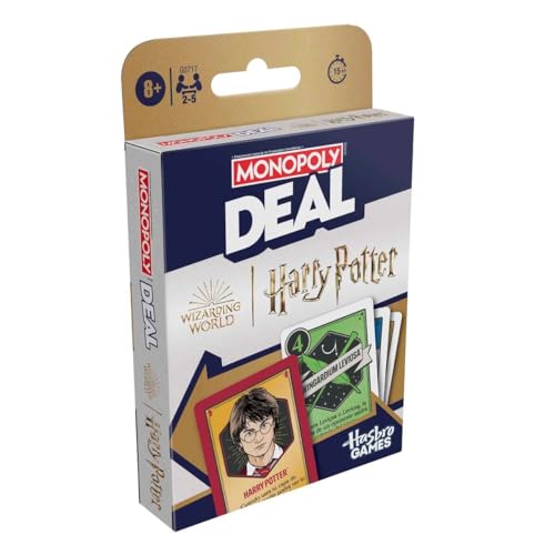 🔥 STARKER PREIS (-35%) Monopoly Deal: Harry Potter Kartenspiel - Deutsche Fassung, Familienspiel für Fans der Wizarding World und von Zauberei, für 2 bis 5 Spieler ab 8 Jahren